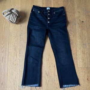 J. Crew Billie Demi Boot Crop Jeans in Washed Black